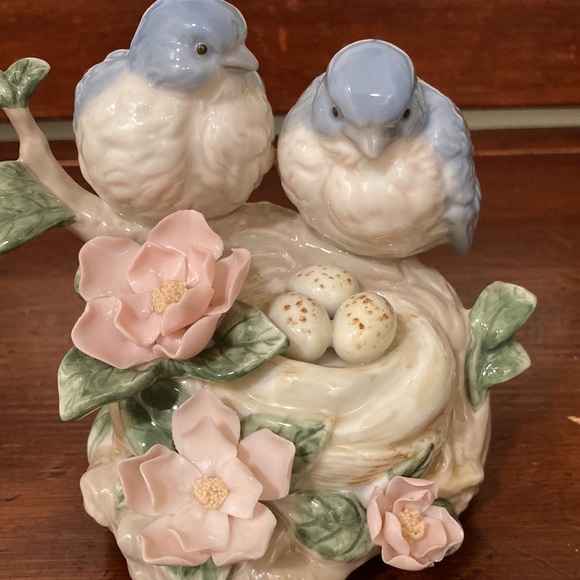 Porcelain birds and nest music box - Picture 7 of 8